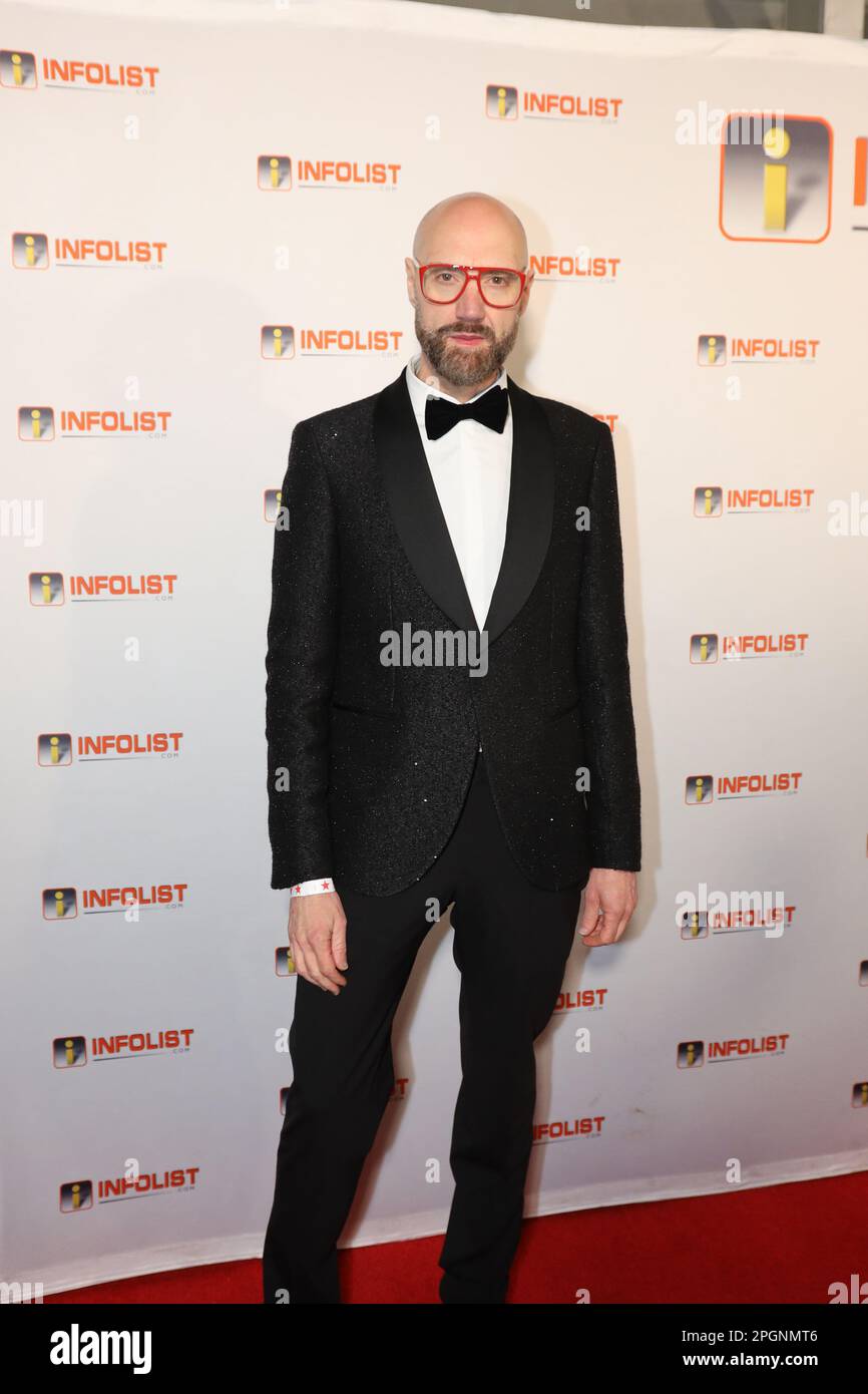 Fotografo/stilista Raimondo Rossi all'Infolist Pre-Oscar Red Carpet Soiree Foto Stock