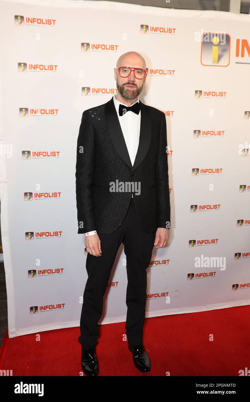 Fotografo/stilista Raimondo Rossi all'Infolist Pre-Oscar Red Carpet Soiree Foto Stock