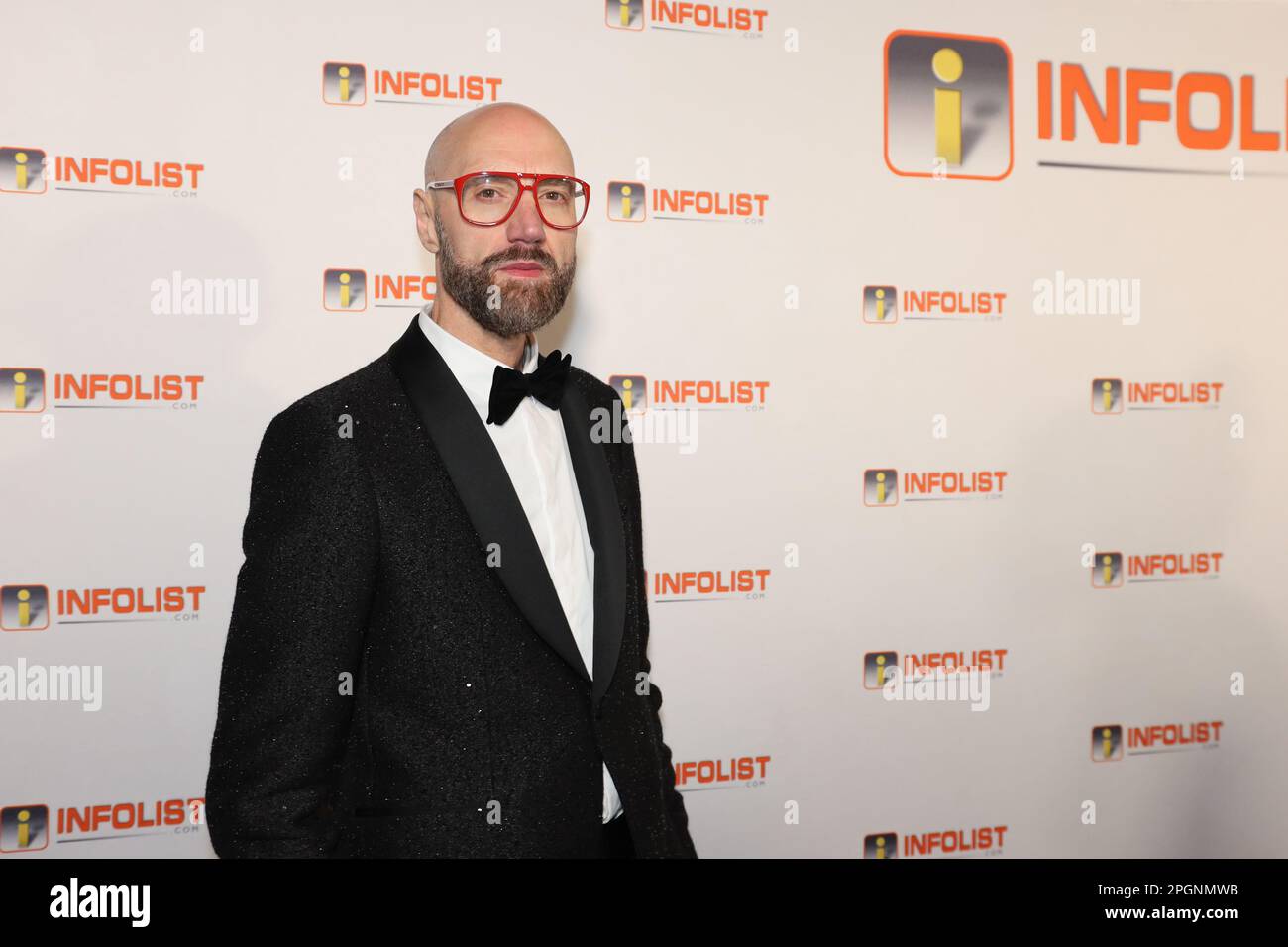 Fotografo/stilista Raimondo Rossi all'Infolist Pre-Oscar Red Carpet Soiree Foto Stock