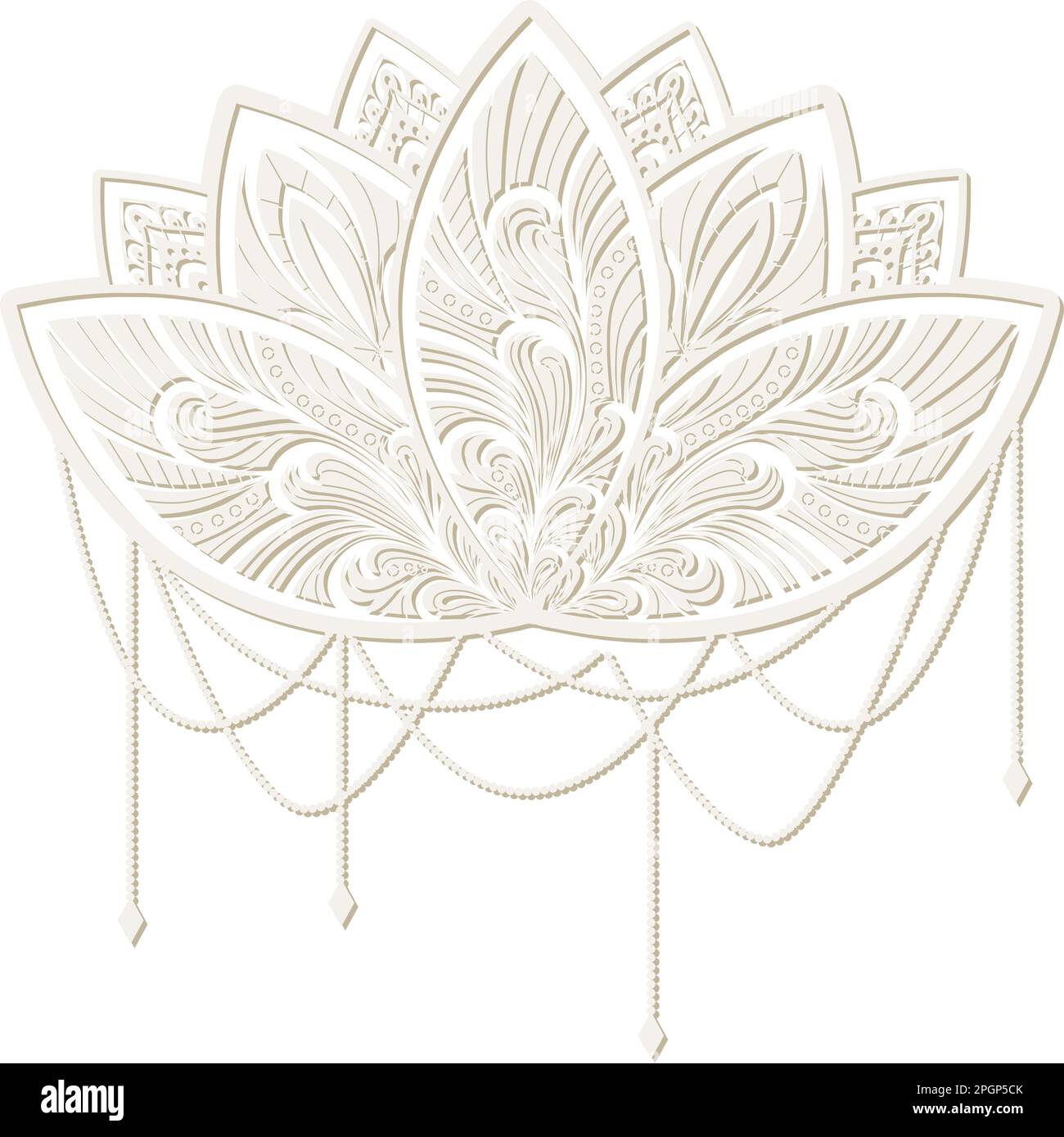 fiore ornamentale di loto, Illustrazione Vettoriale