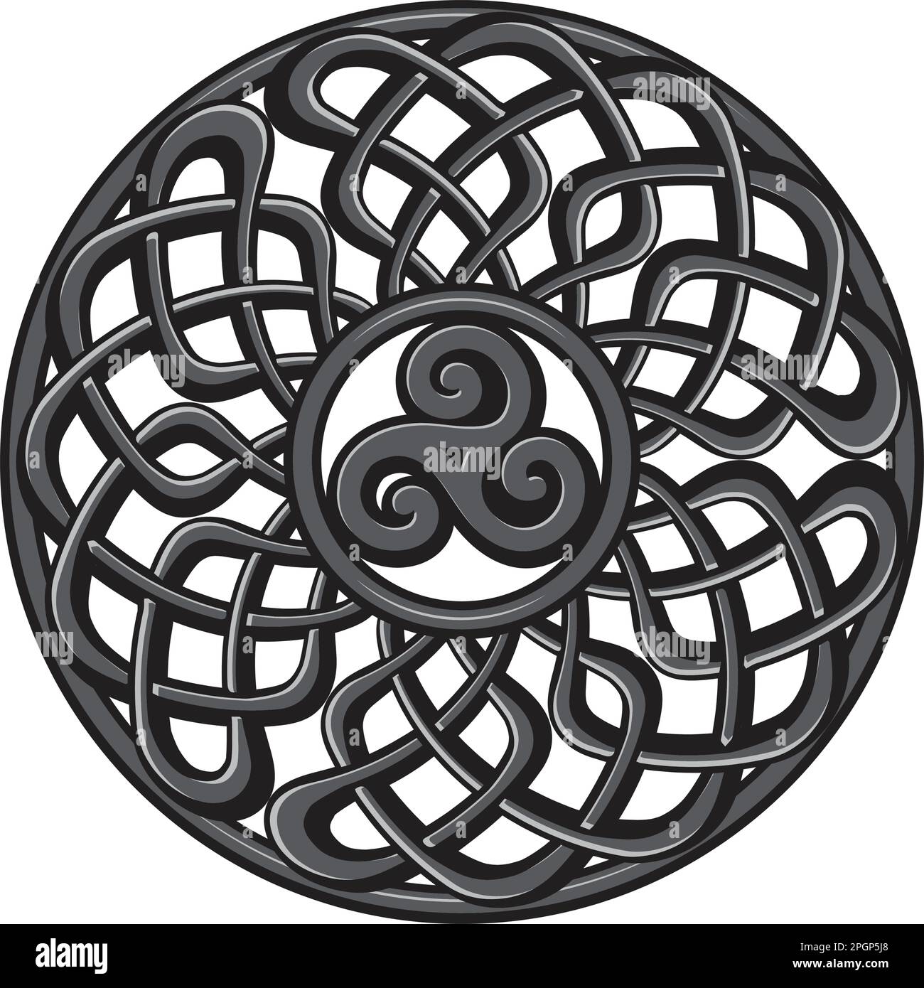 Tripla spirale, antico simbolo celtico Illustrazione Vettoriale