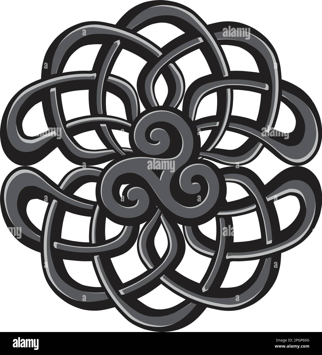 Tripla spirale, antico simbolo celtico Illustrazione Vettoriale