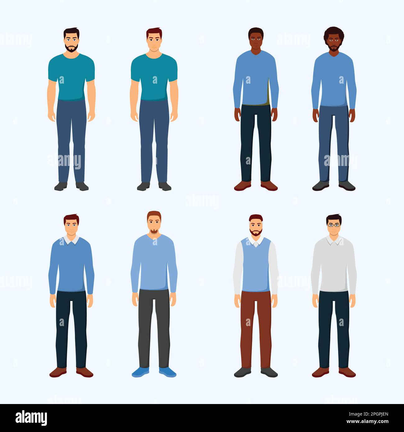 Set di personaggi, datore di lavoro e dipendente per ufficio Smart Guy Illustrazione Vettoriale