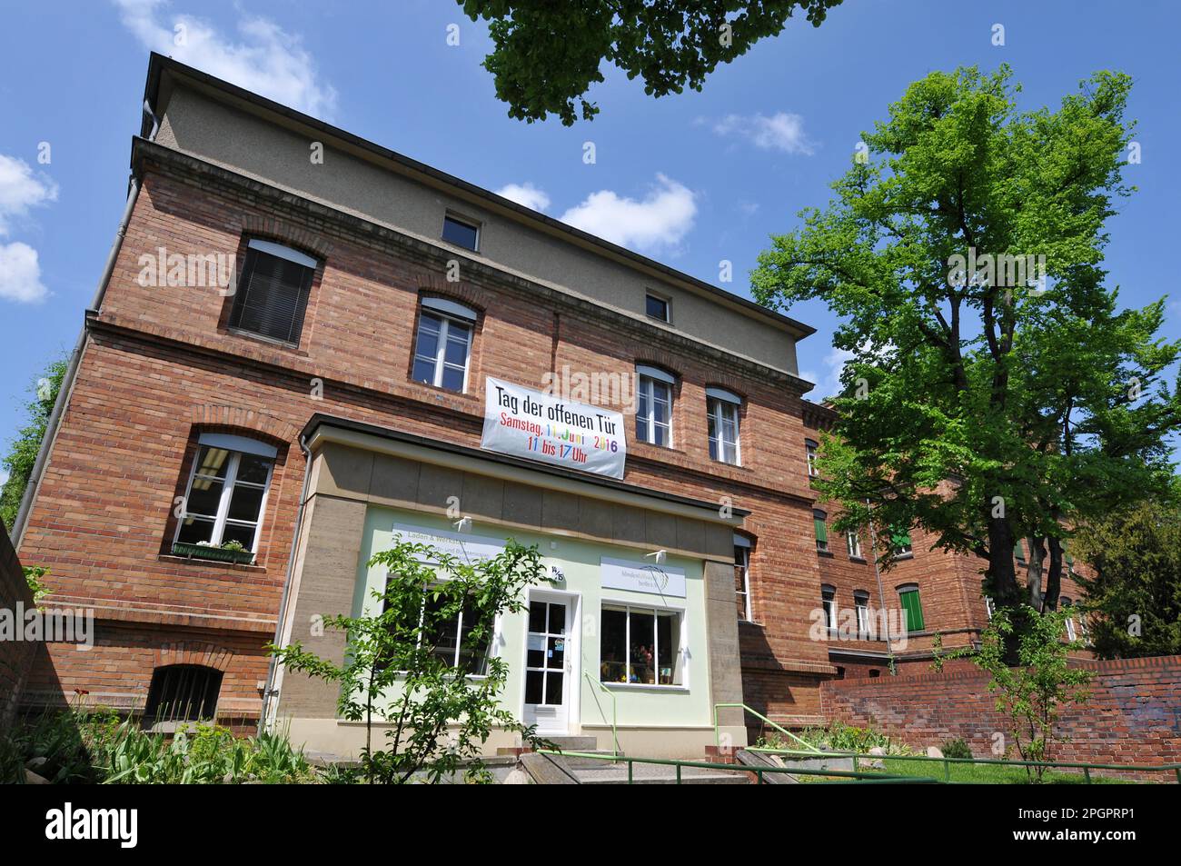 Laboratorio per ciechi, Johann-August-Zeune Scuola per ciechi, Rothenburgstrasse, Steglitz, Berlino, Germania Foto Stock
