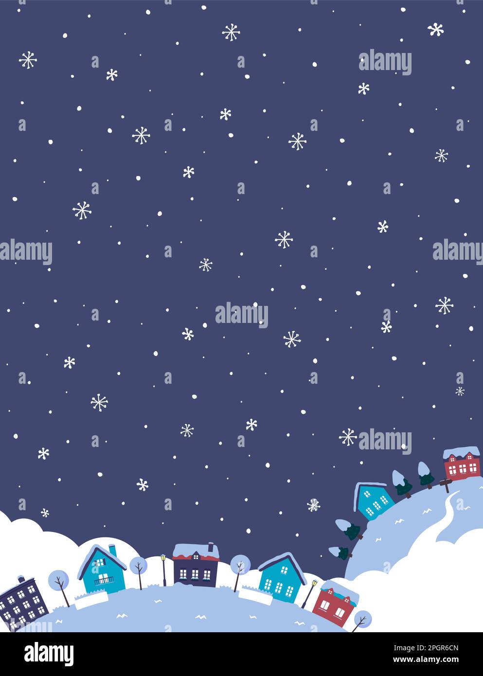 Fantasy Planet web banner illustrazione nel paesaggio invernale (con spazio per il tuo disegno e testo) | ritratto Illustrazione Vettoriale