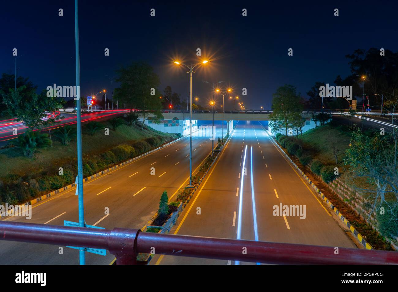 7th avenue islamabad pakistan lunga esposizione beautyful vista. Foto Stock