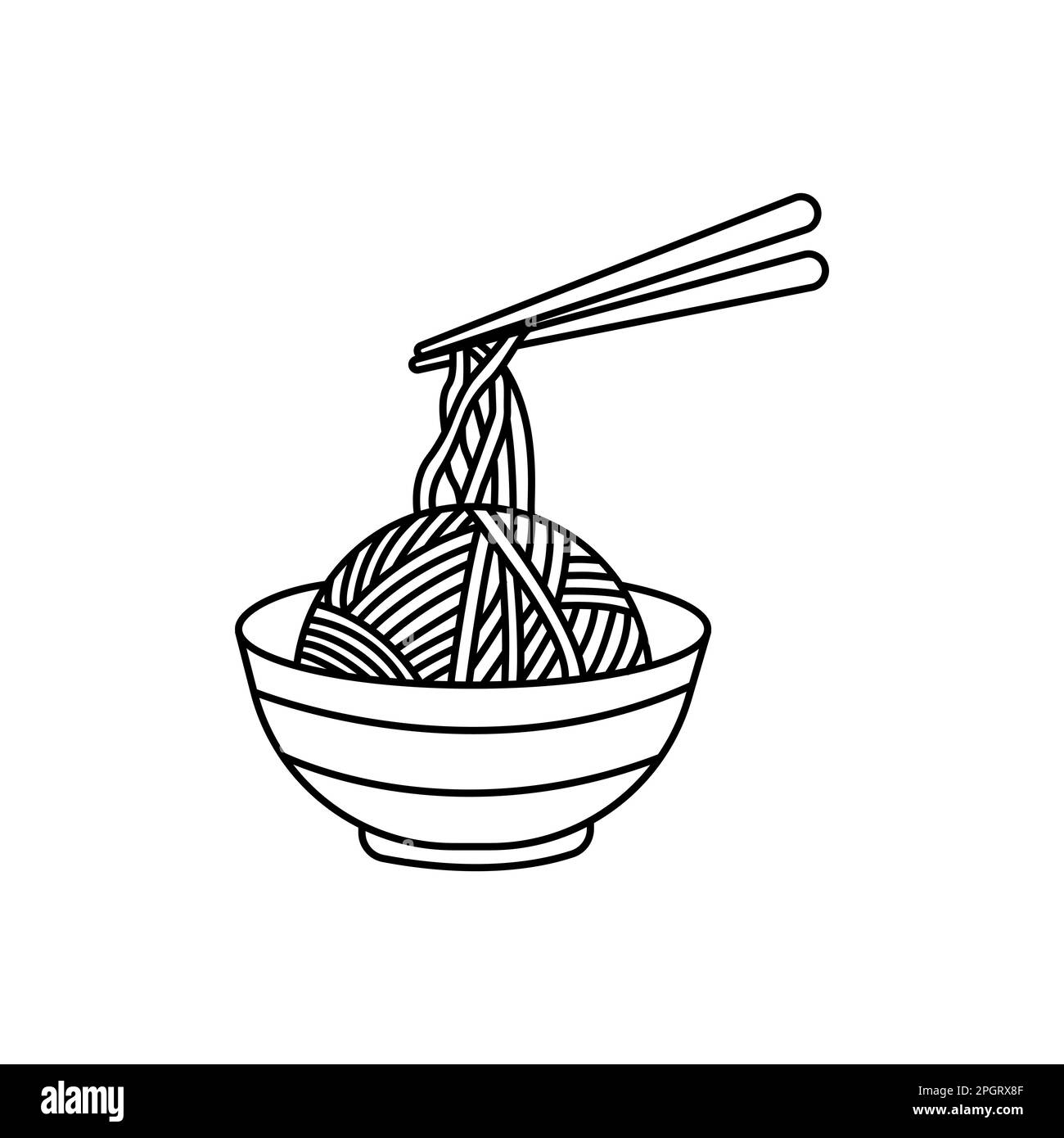 Icona noodle isolata su sfondo bianco Illustrazione Vettoriale