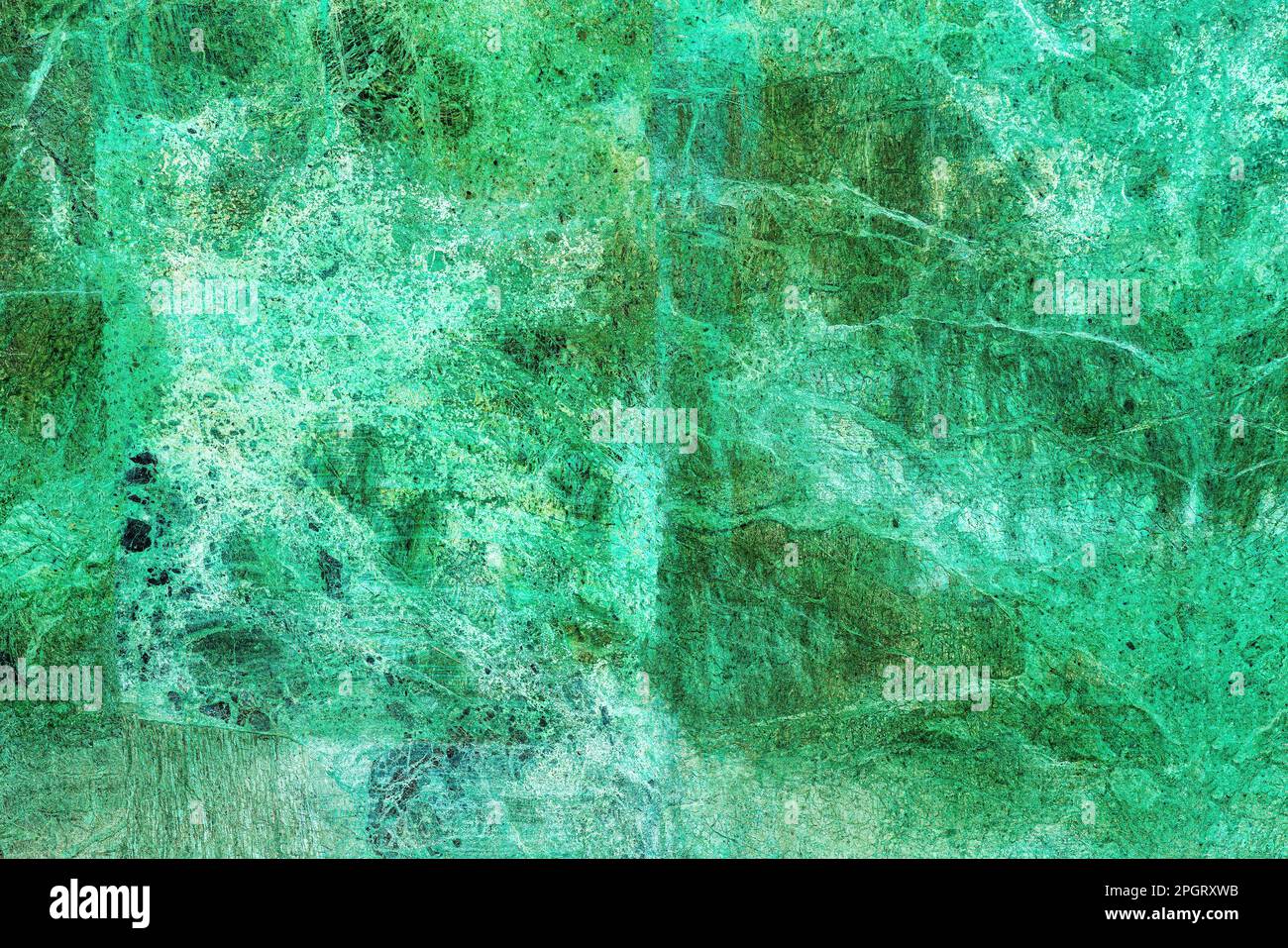 Texture di piastrelle di marmo verde con graffi. Sfondo astratto per il design. Foto Stock