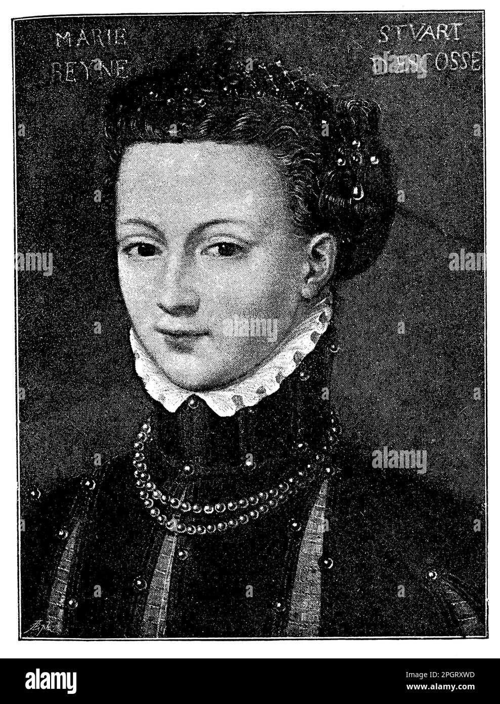 Maria, Regina degli scozzesi, fu un monarca cattolico che regnò sulla Scozia dal 1542 al 1567. Il suo regno fu segnato da disordini politici, tra cui la sua abdicazione forzata e la sua prigionia da sua cugina, la regina Elisabetta i d'Inghilterra. Mary fu infine giustiziata nel 1587 per il suo presunto coinvolgimento in un complotto per assassinare Elisabetta Foto Stock