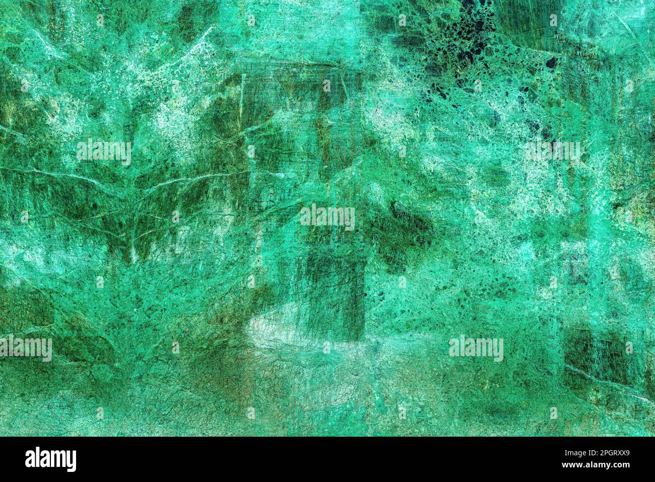 Texture di piastrelle di marmo verde con graffi. Sfondo astratto per il design. Foto Stock