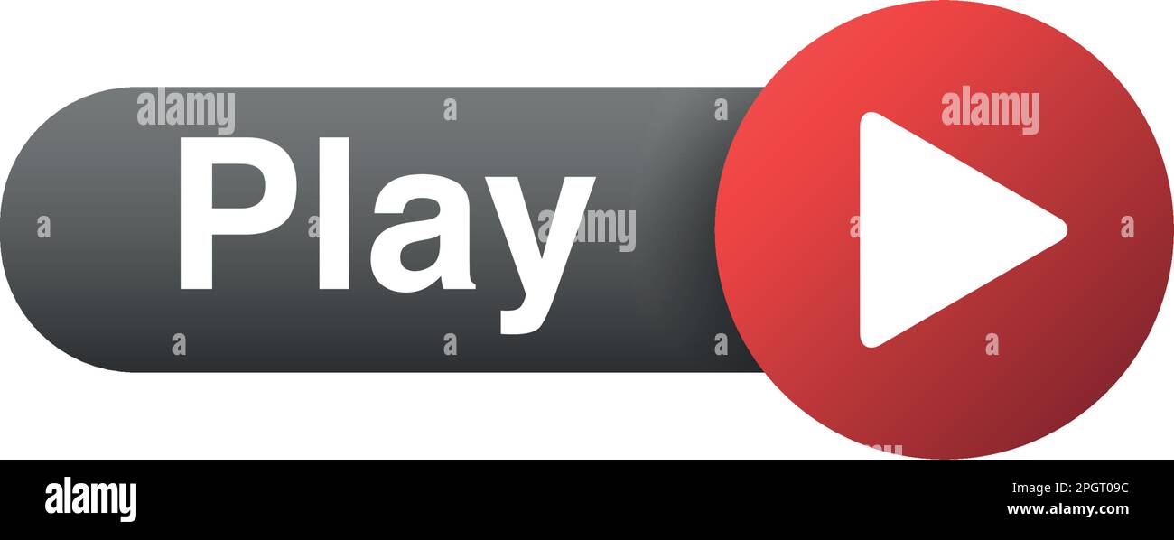 Icona del pulsante Riproduci in stile piatto. Illustrazione vettoriale del lettore multimediale su sfondo isolato. Concetto di business dei video. Illustrazione Vettoriale