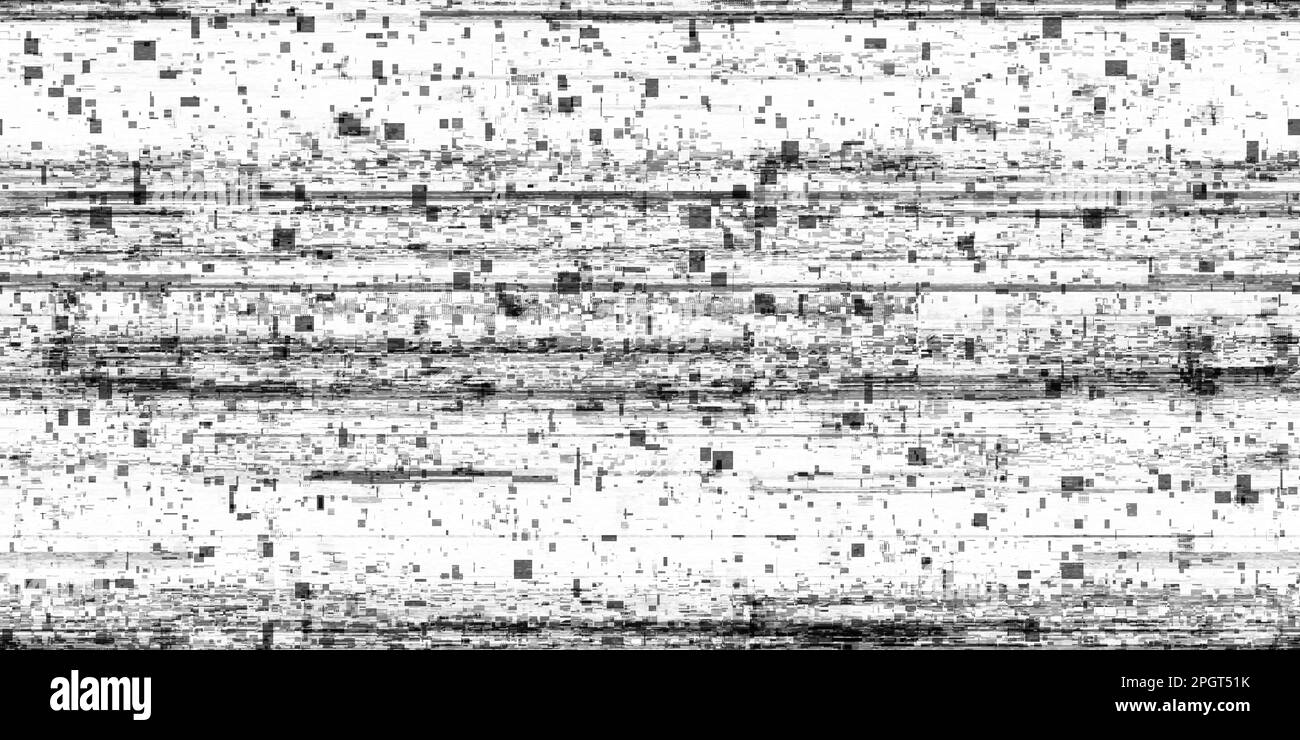 Pattern di sovrapposizione di sfondo per errori astratti di glitch pixel digitali senza soluzione di continuità. Rottura della trama del danno alla televisione CRT o al videogioco. Post apocalittico futuristico Foto Stock