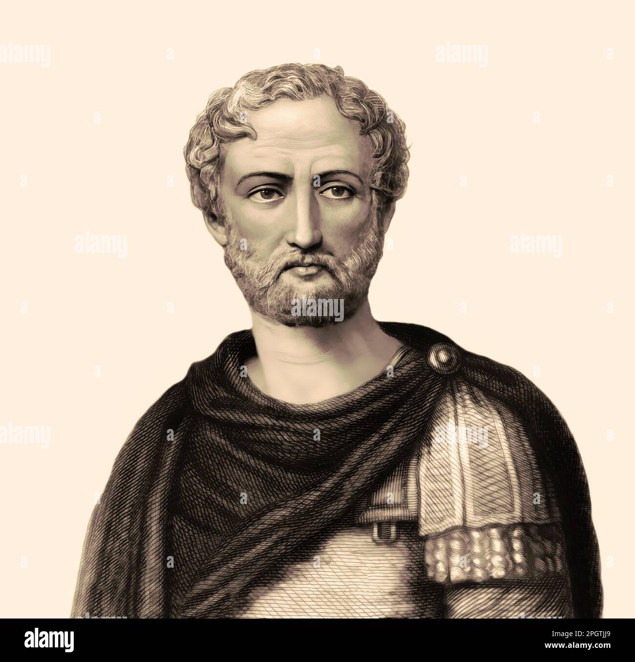 Gaius Plinius Secundus, d.C. 23/24 – 79, chiamato Plinio il Vecchio, autore romano, modificato digitalmente Foto Stock