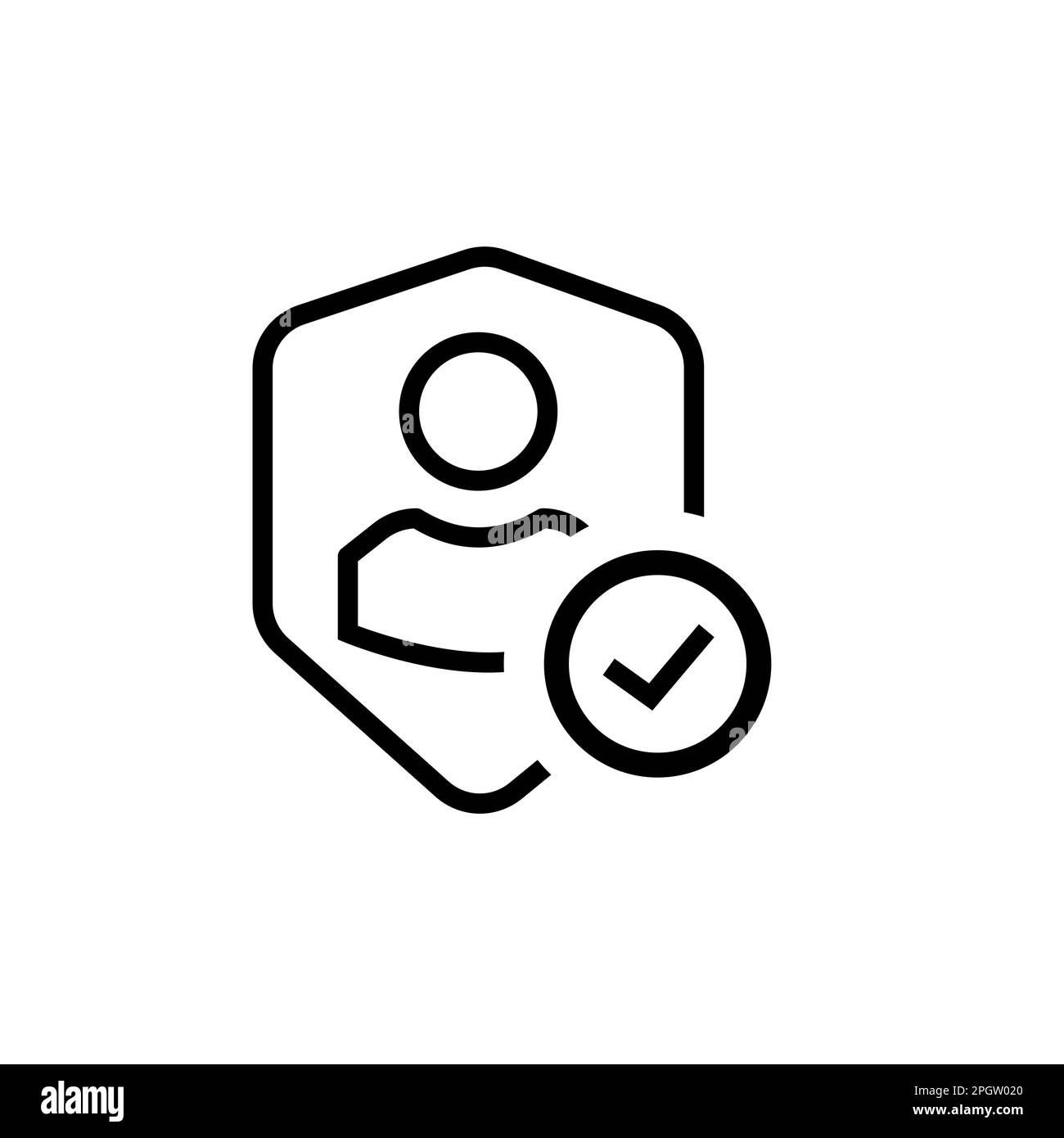 Icona protezione utente. Simbolo di privacy isolato su sfondo bianco.  Illustrazione vettoriale Immagine e Vettoriale - Alamy