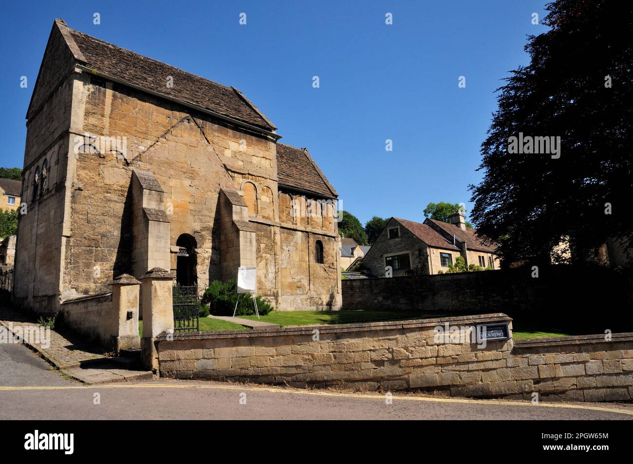La chiesa sassone di St Laurence a Bradford-on-Avon, Wiltshire, Regno Unito. Foto Stock