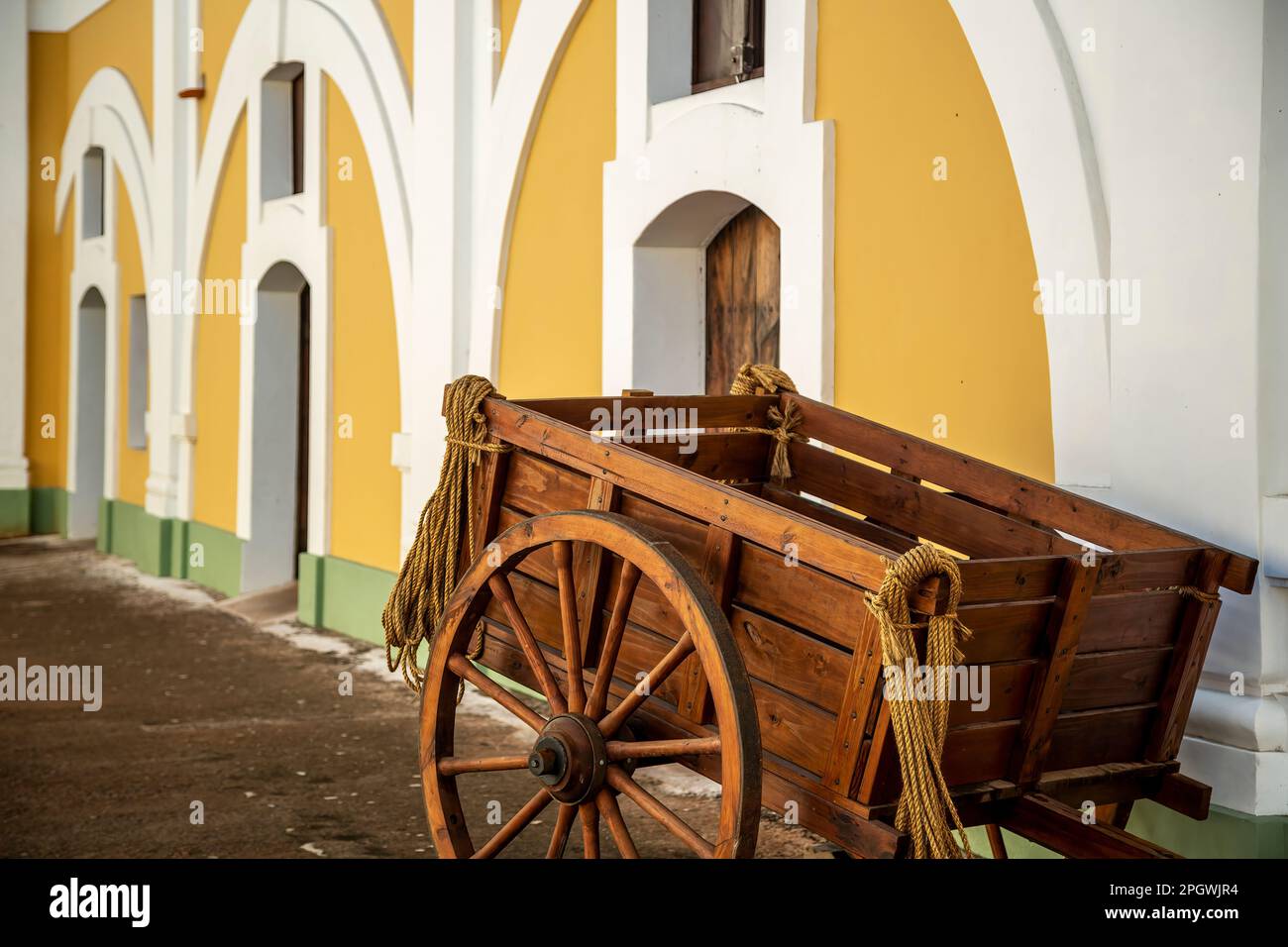 Carrello di legno, San Felipe del Morro Castle, Sito Storico Nazionale di San Juan, la vecchia San Juan, Puerto Rico Foto Stock