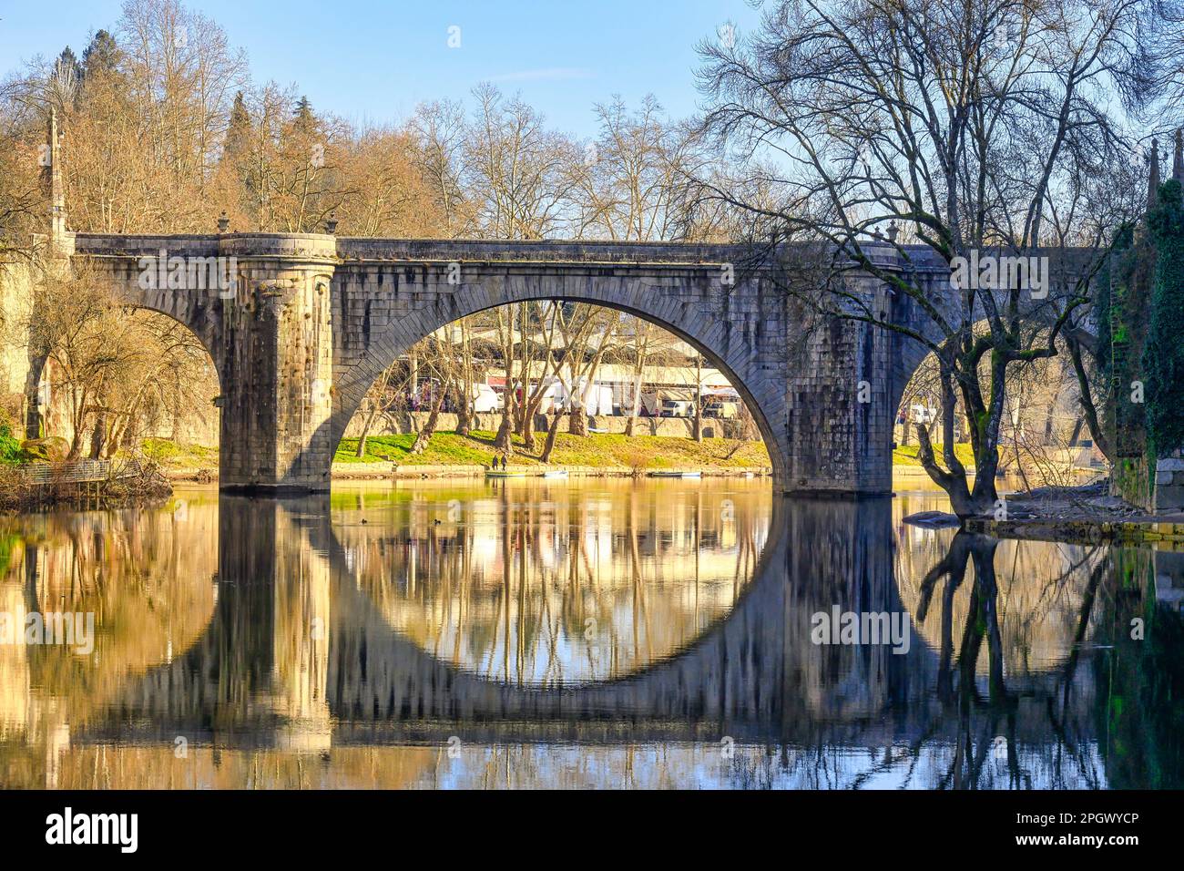 Tamega River ad Amarante, Portogallo Foto Stock