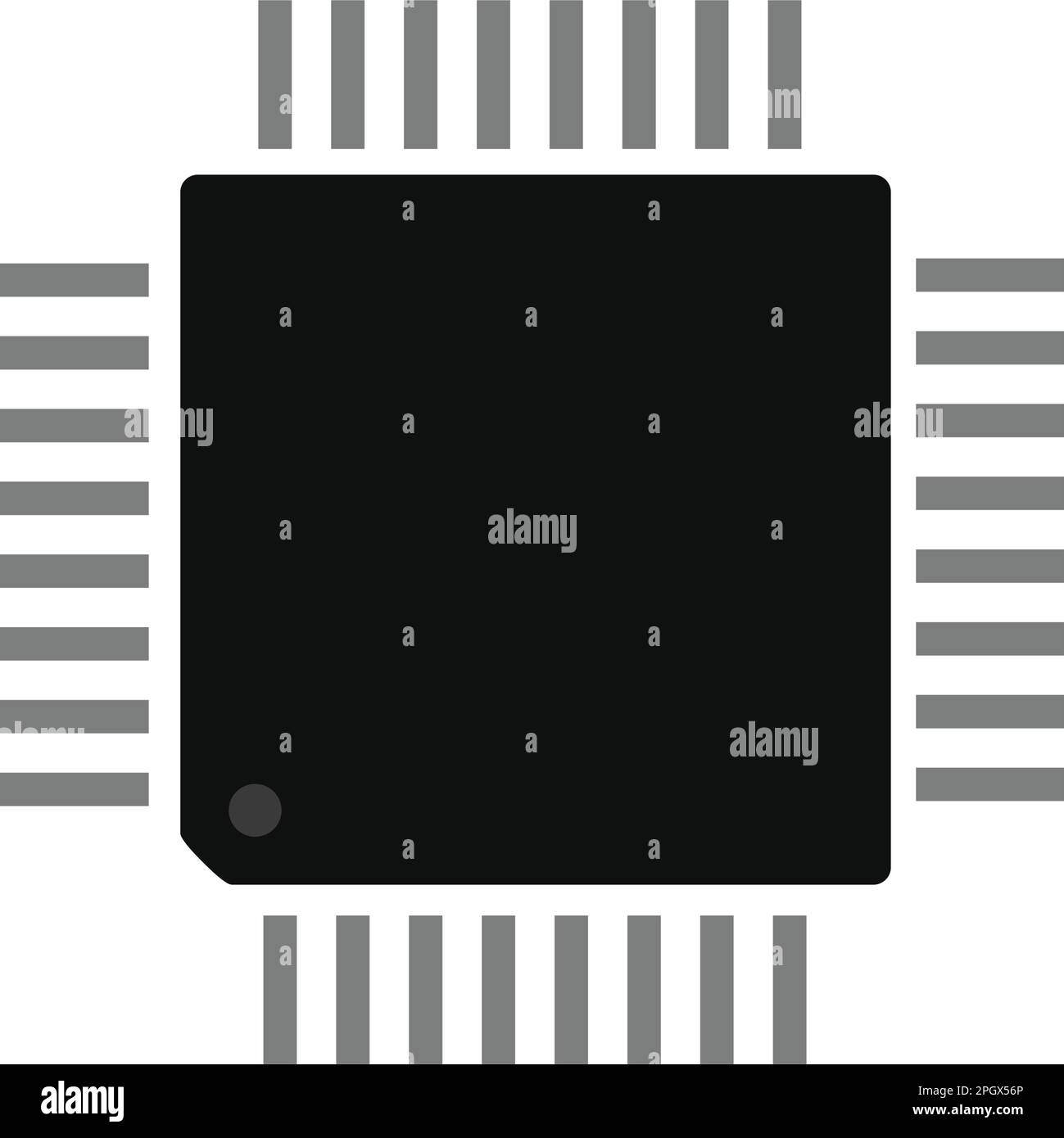 un microcontrollore. CPU. Processore. Vettore Illustrazione Vettoriale