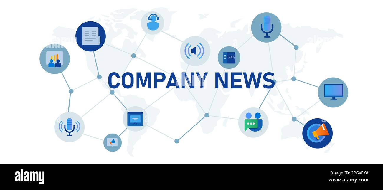 Notizie aziendali pubblicazione aziendale per aggiornamenti interni concetto di ilustration Illustrazione Vettoriale