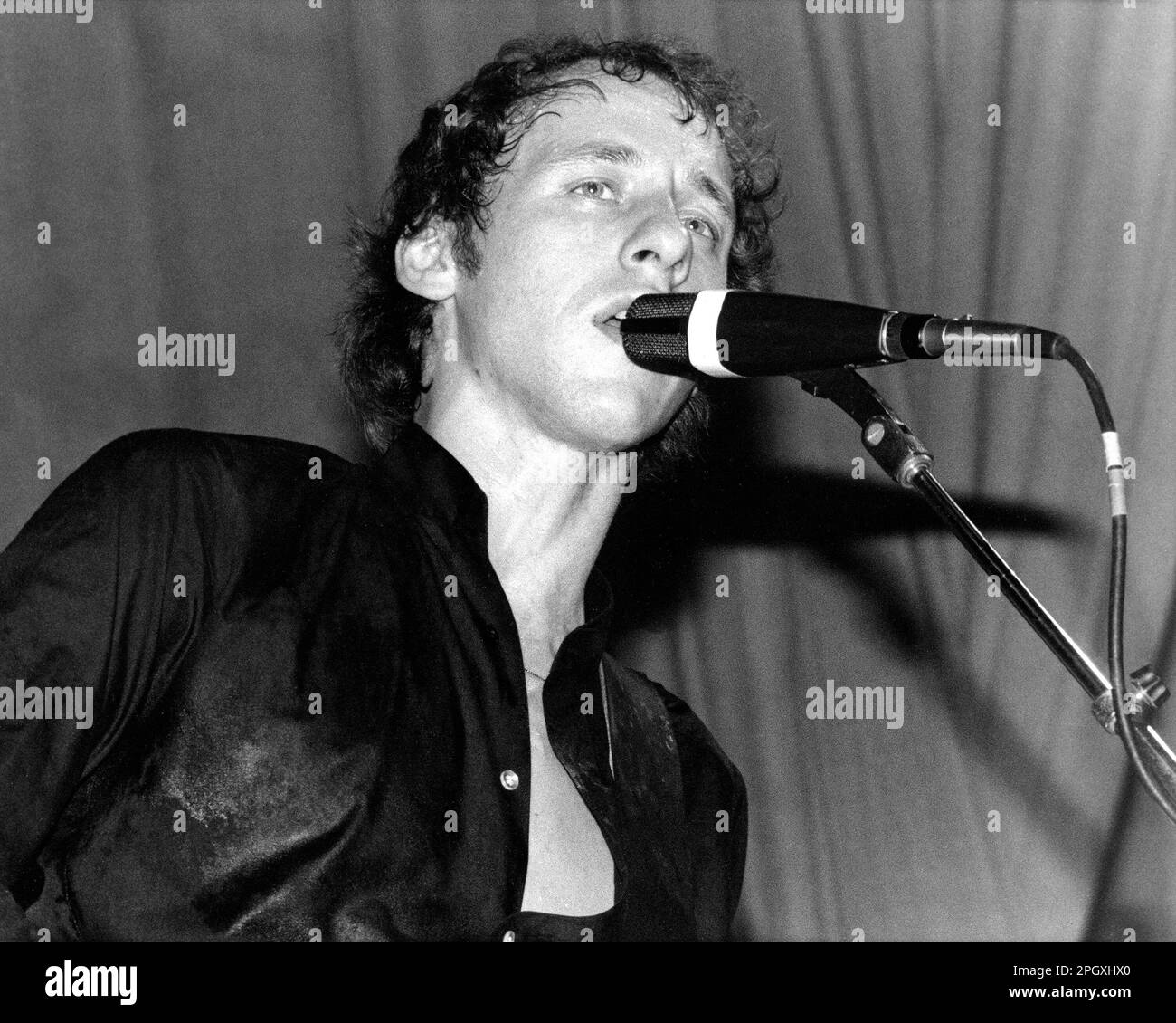 Mark Knopfler di Dire Straits, Alumnae Hall, Brown University, Providence, Rhode Island, USA, 25 febbraio 1979. Foto Stock