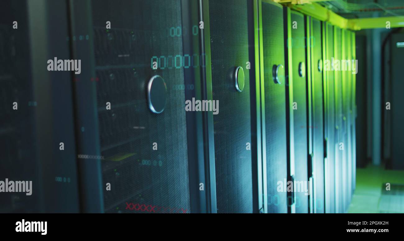 Immagine dell'elaborazione dei dati su server di computer Foto Stock