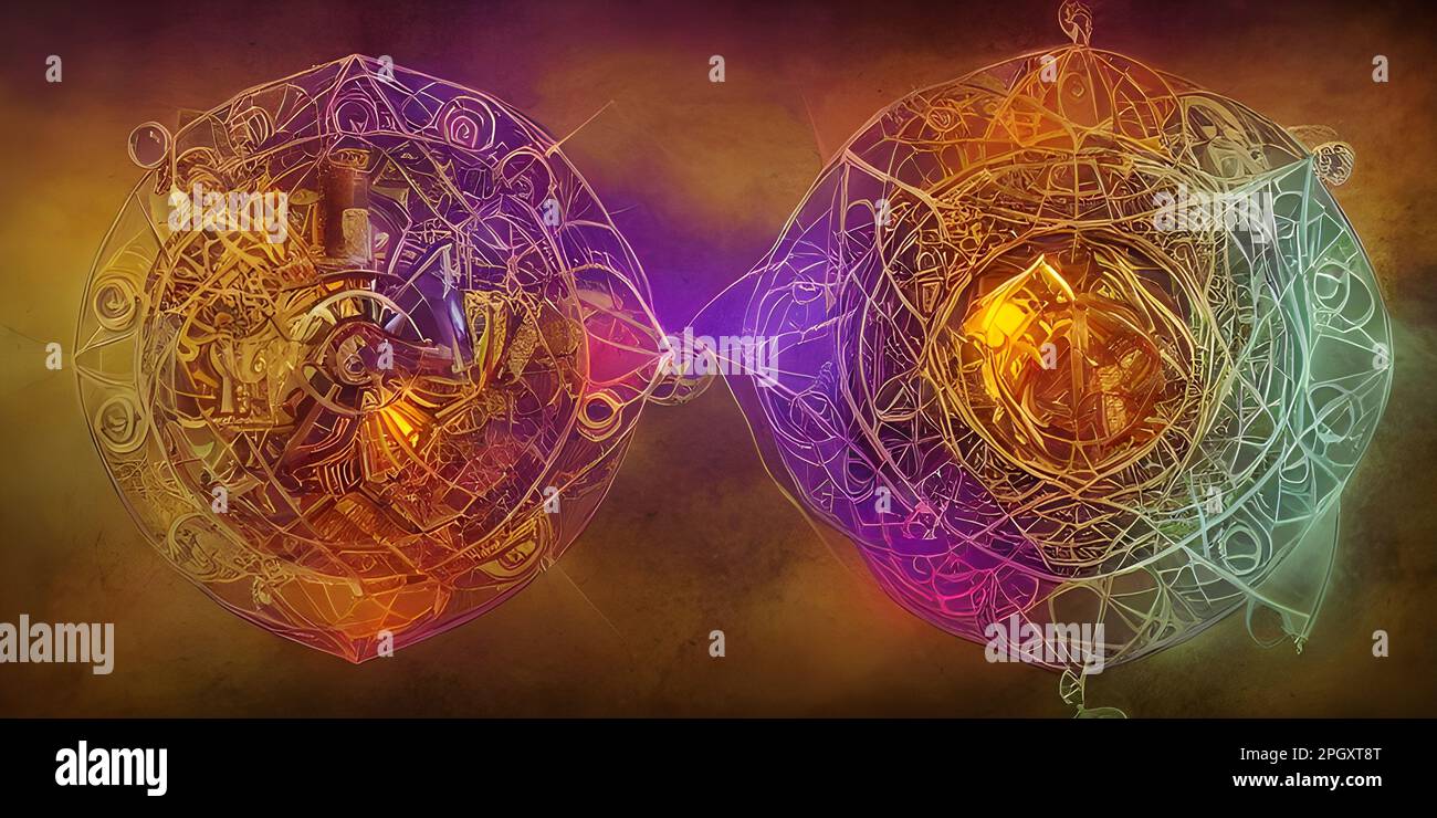 Geometria sacra mistica per l'Ascensione - migliora le tue onde cerebrali con Beats biauricolare / cubo di metatron Foto Stock