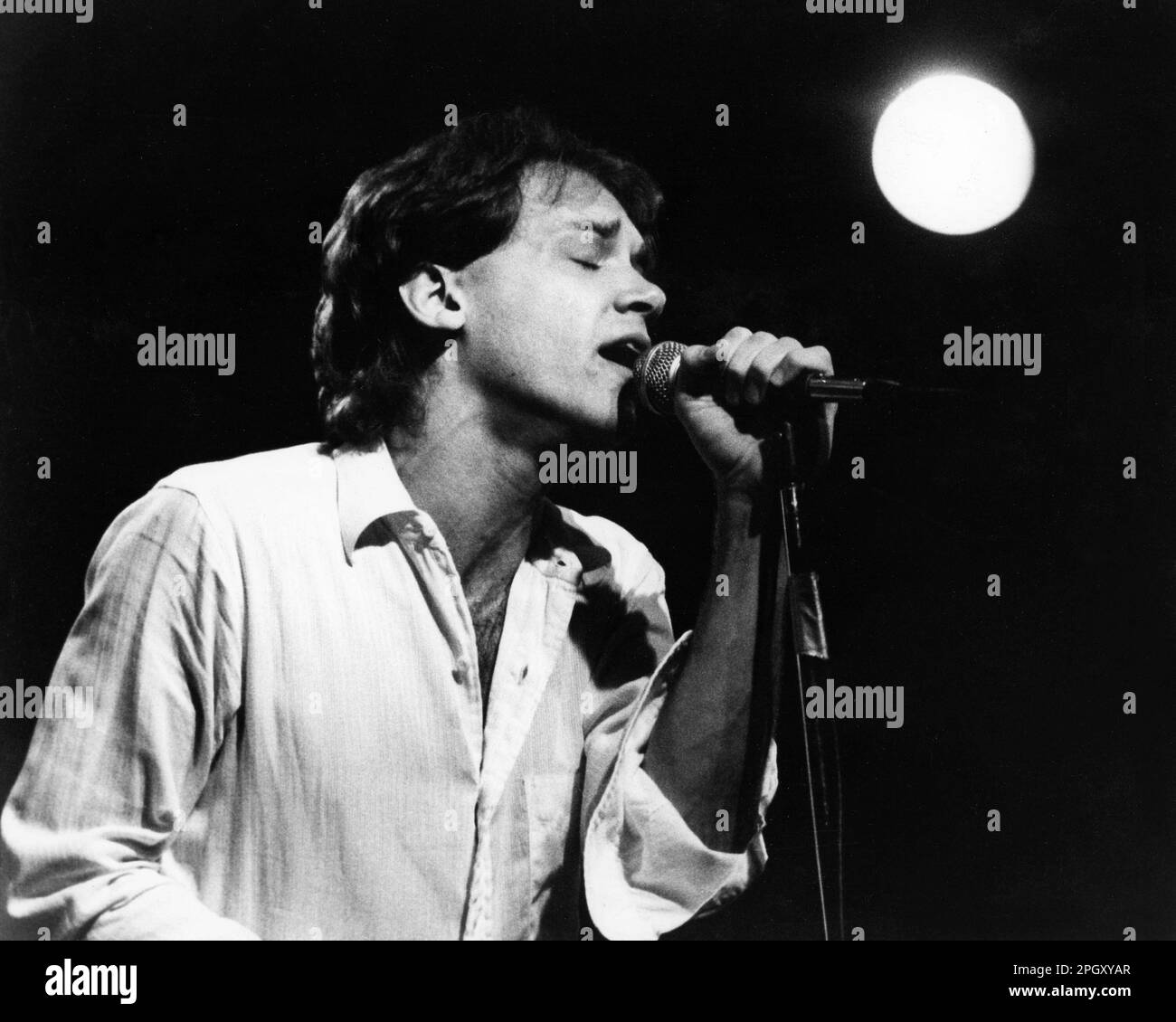Richard Bush della A, cantando al Paradise Club di Boston, ma, circa 1978. Foto Stock