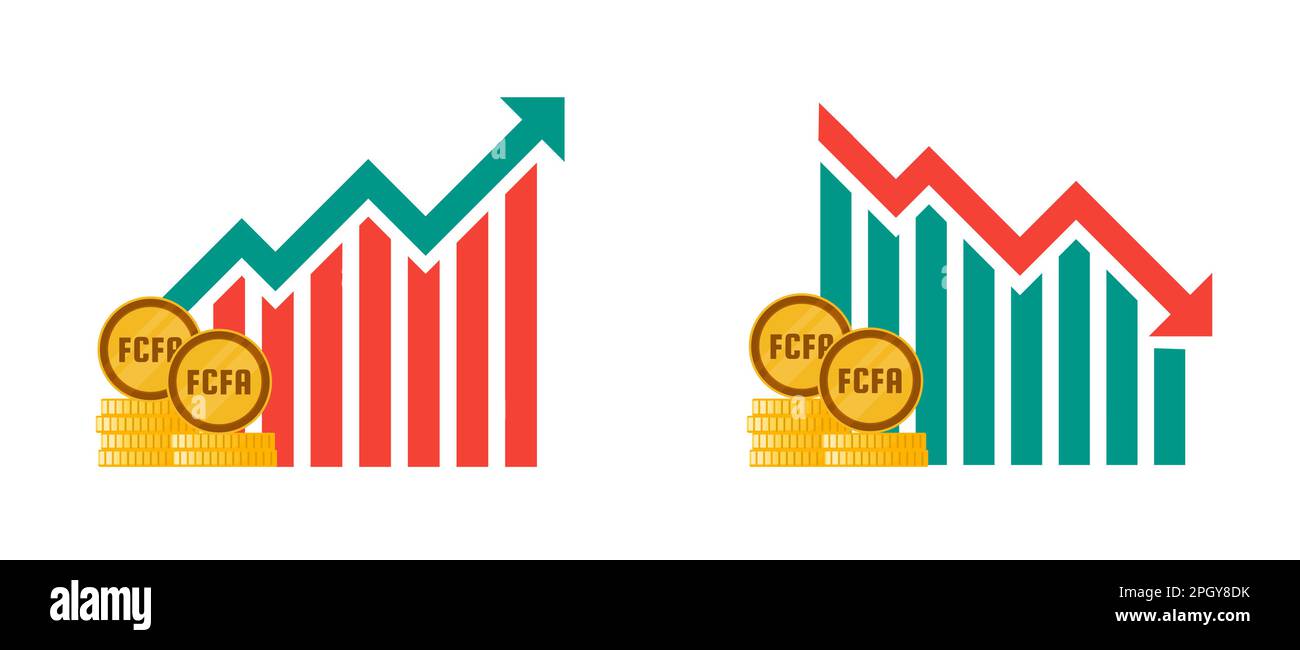 Illustrazione delle fluttuazioni di valuta del franco CFA dell'Africa centrale Illustrazione Vettoriale
