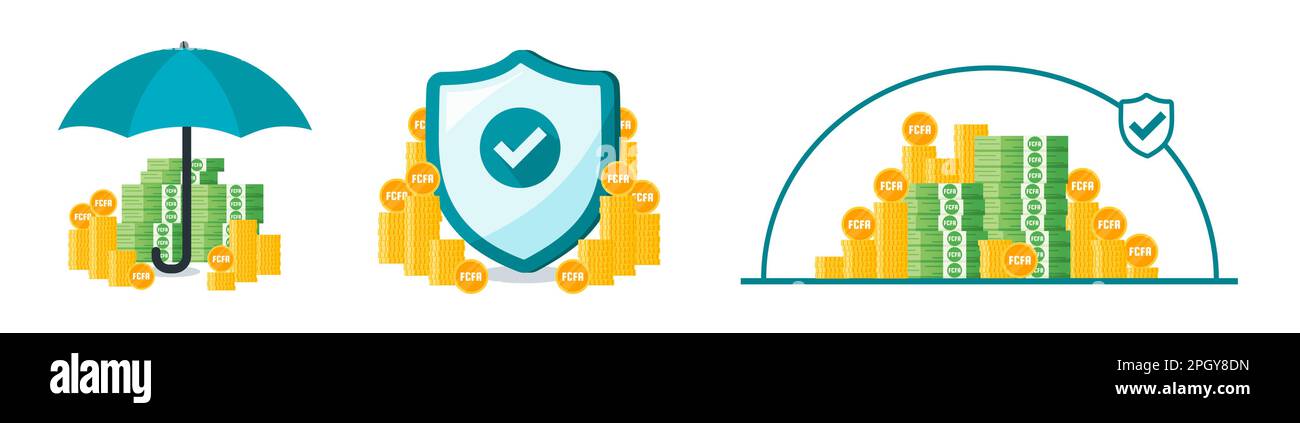 Illustrazione di CFA Franc Money Safe and Secure dell'Africa centrale Illustrazione Vettoriale