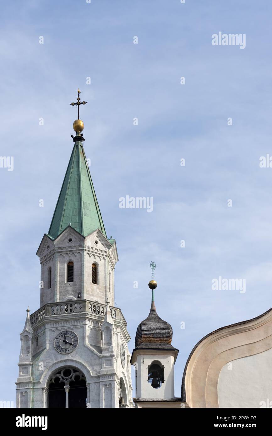 SS Filippo e Giacomo Chiesa Parrocchiale a Cortina d'Ampezzo Foto Stock