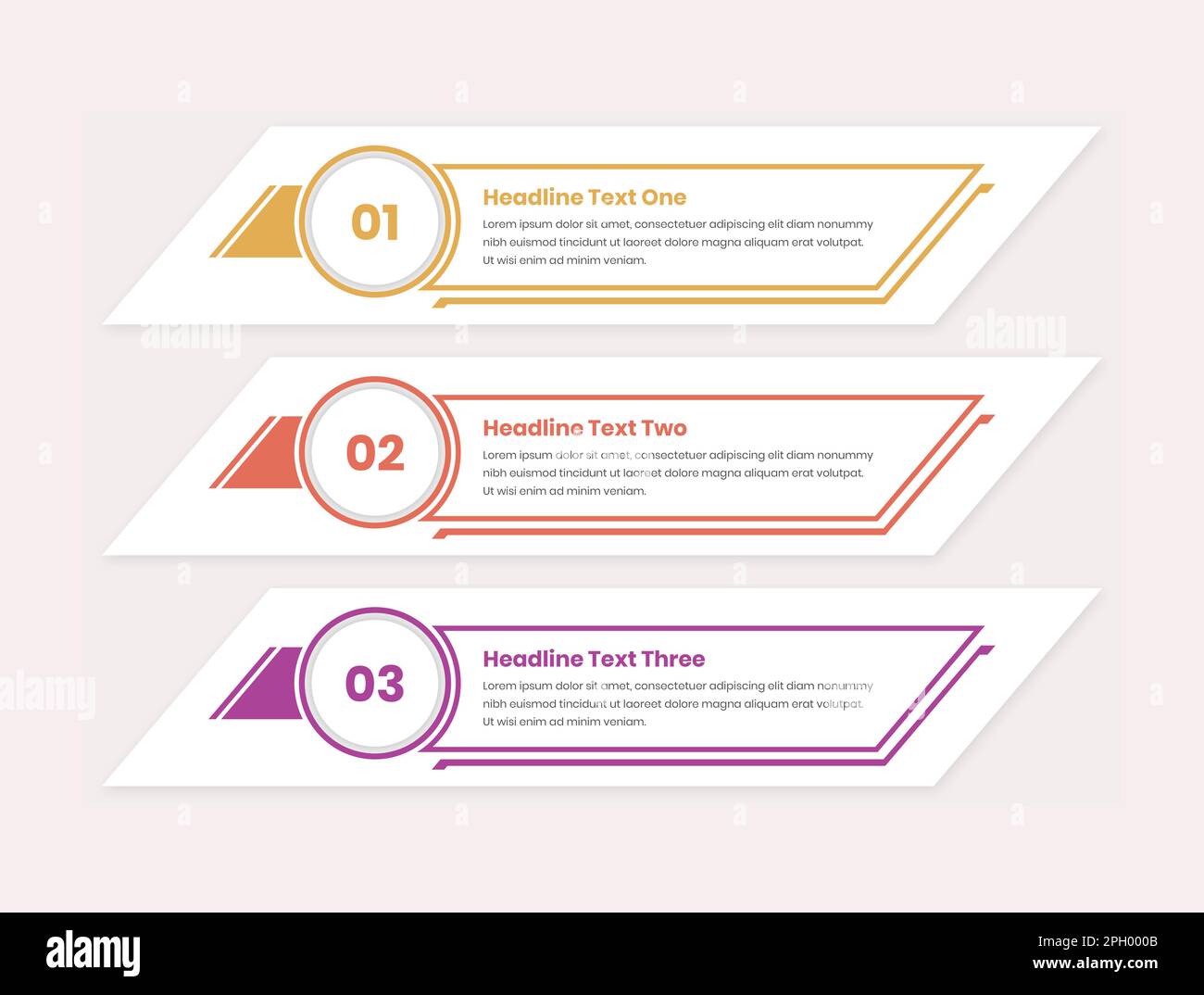 Passi infografici o processo con forme astratte Illustrazione Vettoriale