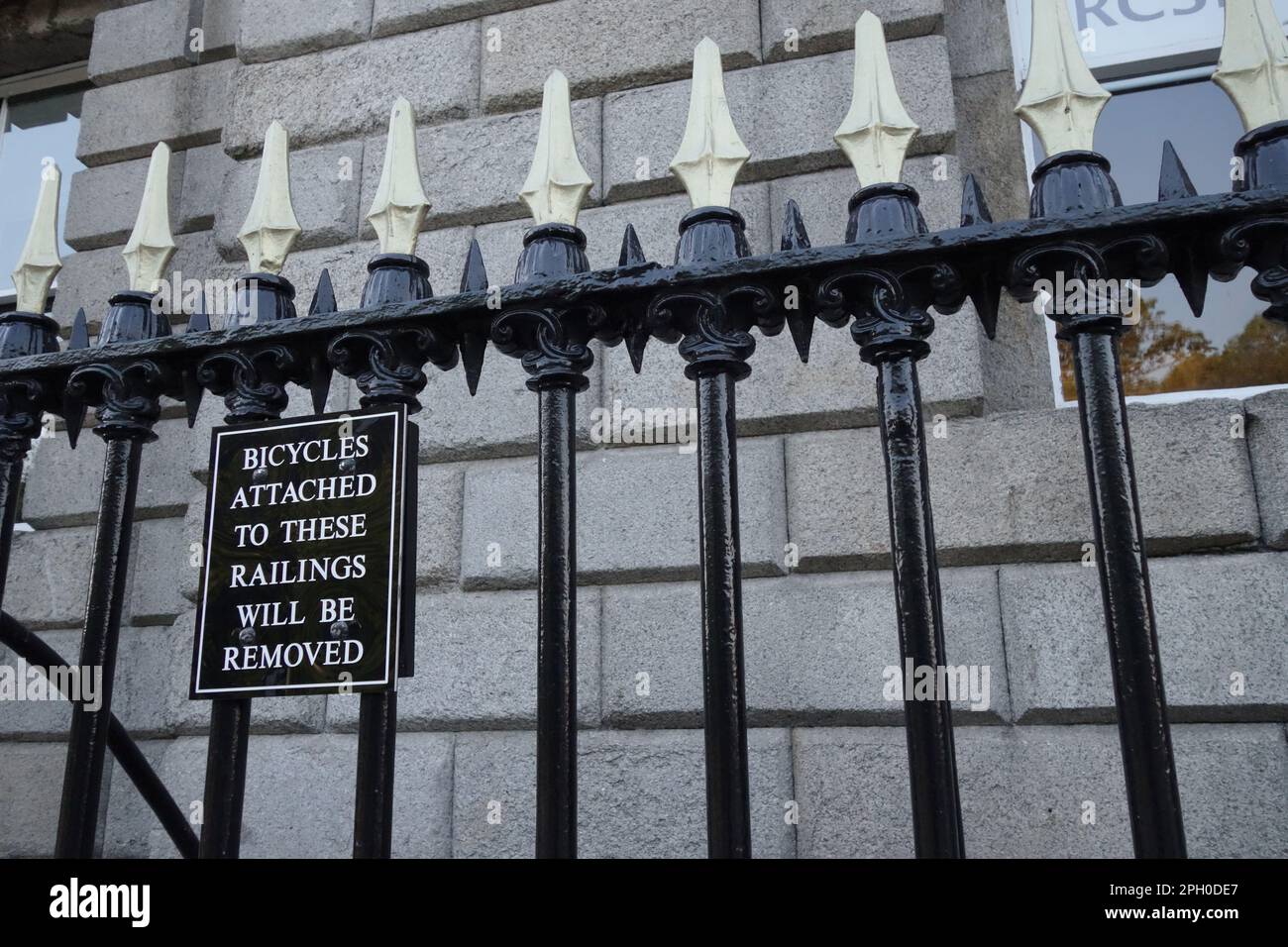 Cartello di Dublino, le biciclette saranno rimosse Foto Stock