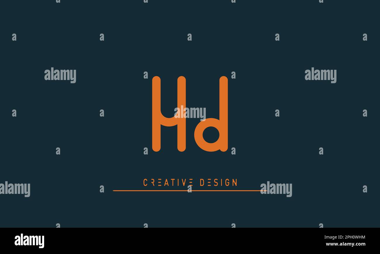 Lettere alfabetiche iniziali logo monogramma HD , DH Illustrazione Vettoriale