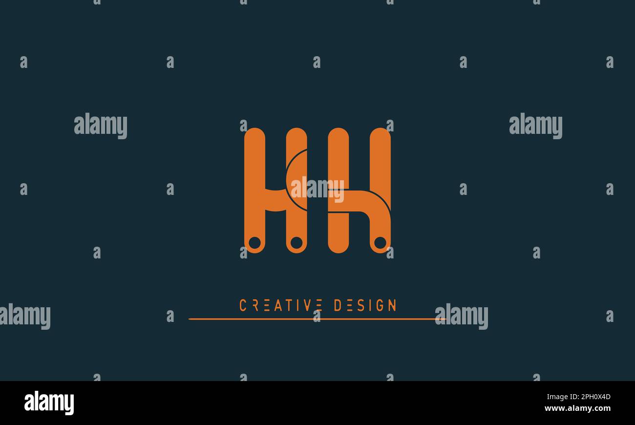 Lettere alfabetiche iniziali logo monogramma HH Illustrazione Vettoriale