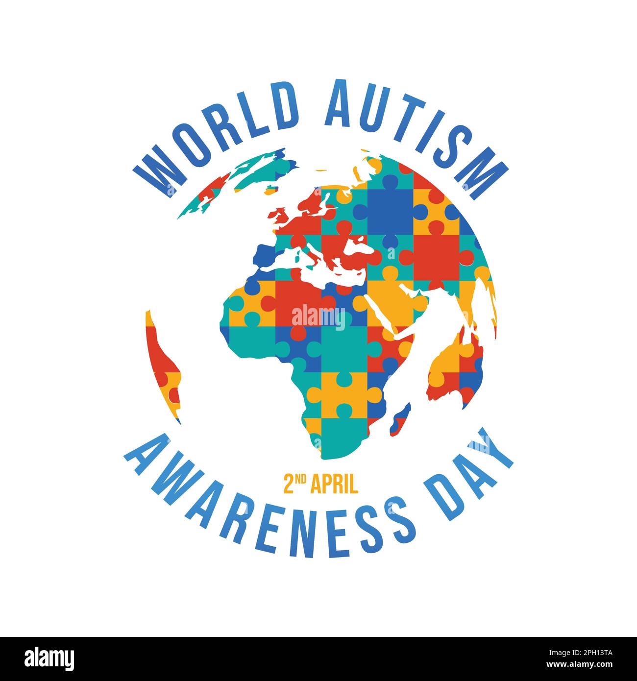 Giornata mondiale di consapevolezza dell'autismo. Immagine vettoriale del concetto di giornata dell'autismo mondiale Illustrazione Vettoriale