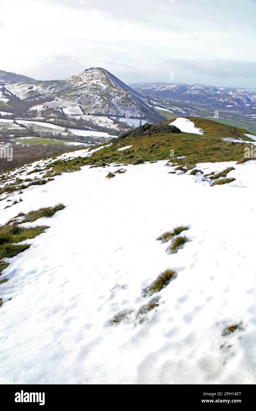 Vista dal Lawley di Caer Caradoc, Shropshire Foto Stock