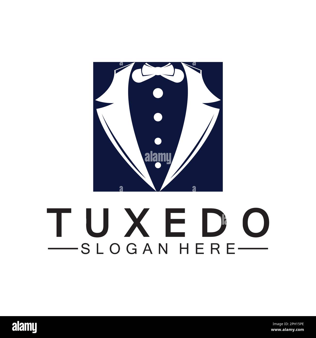 Tuxedo modello Logo icona vettore illustration design Illustrazione Vettoriale
