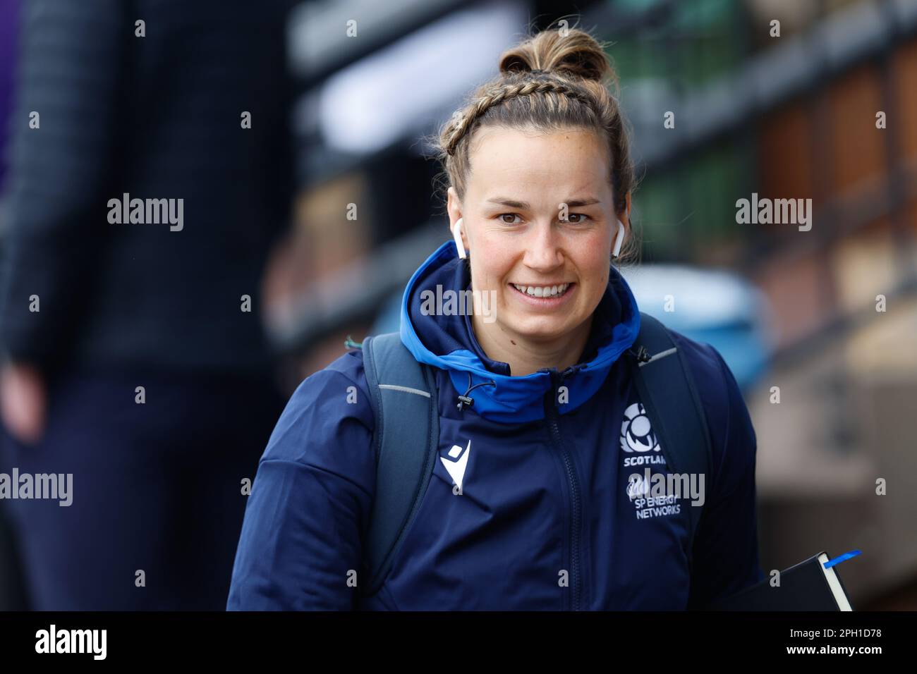 Newcastle il Sabato 25th marzo 2023. Rachel Malcolm of Scotland (Capitano  arrivo a Kingston Park per la partita delle sei nazioni delle donne Tik Tok tra le donne inglesi e le donne scozzesi a Kingston Park, Newcastle sabato 25th marzo 2023. (Foto: Chris Lishman | NOTIZIE MI) Credit: NOTIZIE MI & Sport /Alamy Live News Foto Stock