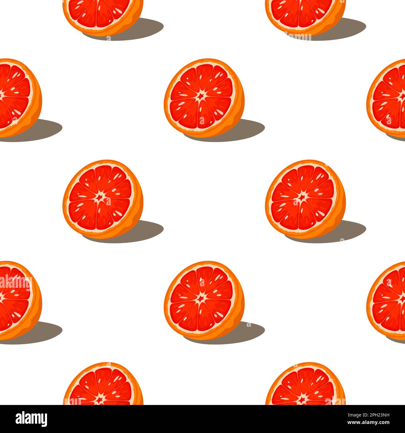 Motivo senza cuciture con pompelmo su sfondo bianco. Sfondo vettoriale senza giunture Illustrazione Vettoriale