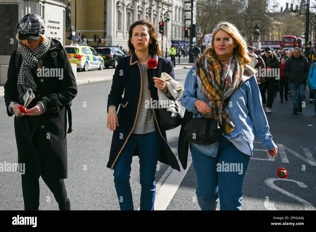 Piazza del Parlamento, Londra, Regno Unito. 25 marzo 2023. Migliaia di britannici continuano a protestare e a chiedere giustizia e risarcimento per i feriti e i feriti, morte per le marce di vaccinazione attraverso Whitehall, Downing Street. Credit: Vedi li/Picture Capital/Alamy Live News Foto Stock