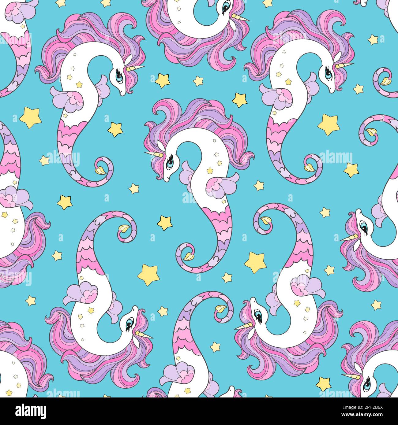 Modello senza cuciture con pattini, unicorni. Vettore Illustrazione Vettoriale