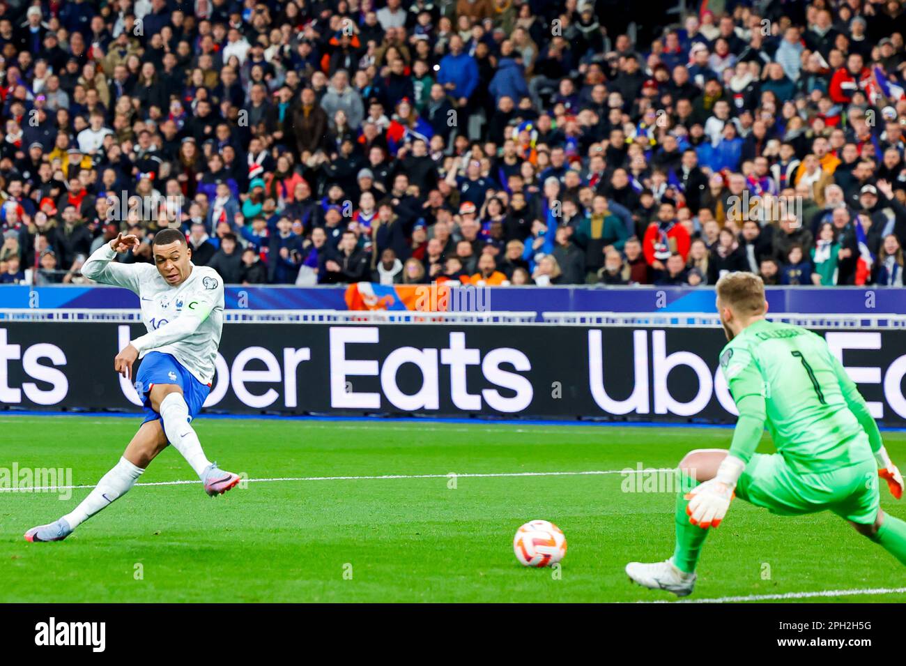 24-03-2023: Sport: Frankrijk vs Nederland PARIGI, PAESI BASSI - Marzo 24: Kylian Mbappe (Francia) durante la partita European Qualifier Group B Euro 2024 Foto Stock