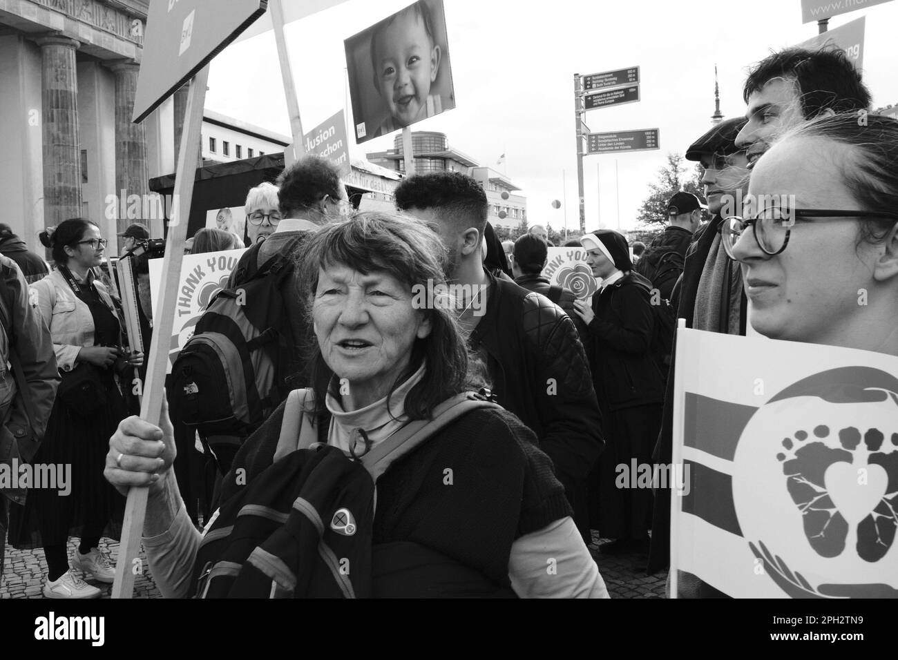 Berlin Brandenburger Tor, Marsch fuer das Leben. Marzo per la vita Foto Stock