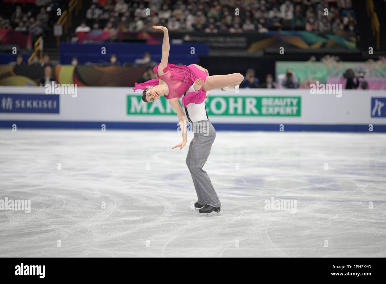 SAITAMA, GIAPPONE - 25 MARZO: Caroline Green e Michael Parsons degli Stati Uniti compete nella Ice Dance Free Dance durante i Campionati mondiali di pattinaggio a figure ISU 2023 alla Saitama Super Arena il 25 marzo 2023 a Saitama, Giappone (Foto di Pablo Morano/BSR Agency) Foto Stock