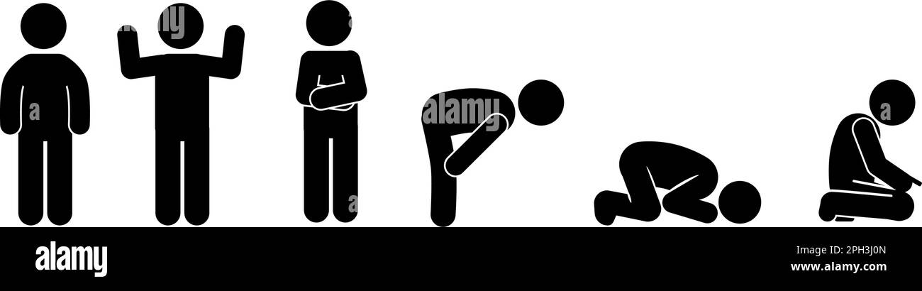 Illustrazione di una preghiera musulmana, illustrazione di un movimento di preghiera musulmano.luogo di preghiera musulmano,stanza di preghiera musulmana. islamico Illustrazione Vettoriale