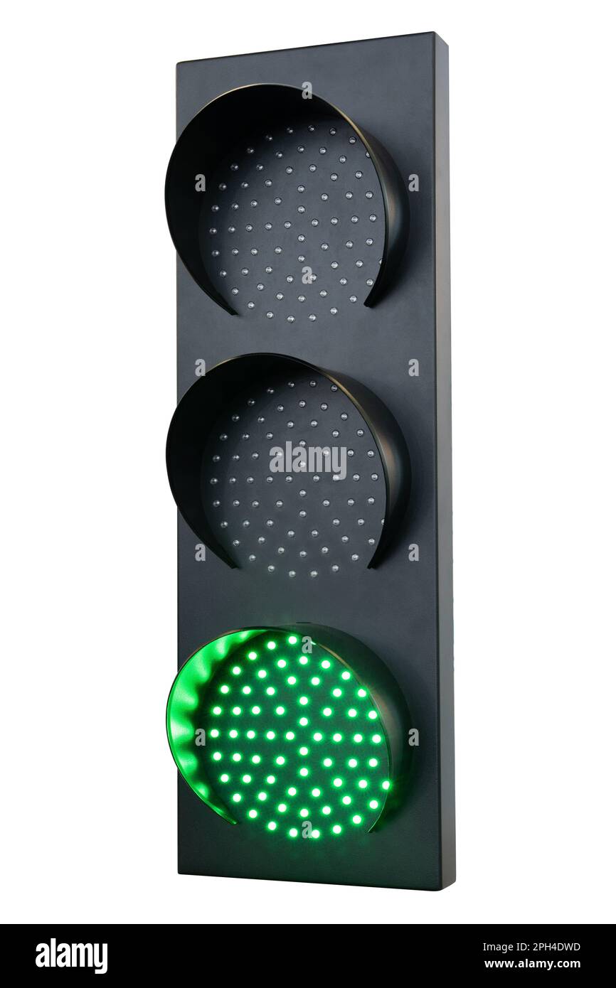 Semaforo isolato verde. Foto di alta qualità Foto Stock