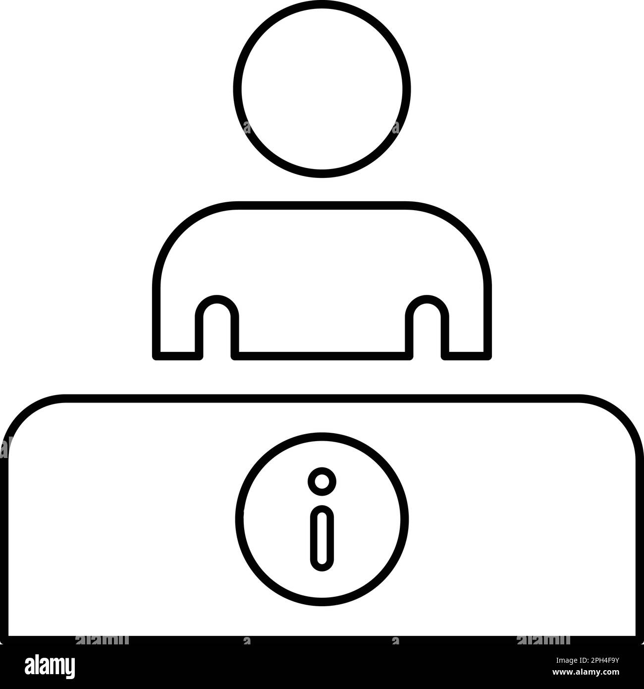 Icona di Information Desk. L'uso di EPS vettoriali di stile piatto in infografiche, web design, presentazioni e su materiali stampati. Illustrazione Vettoriale