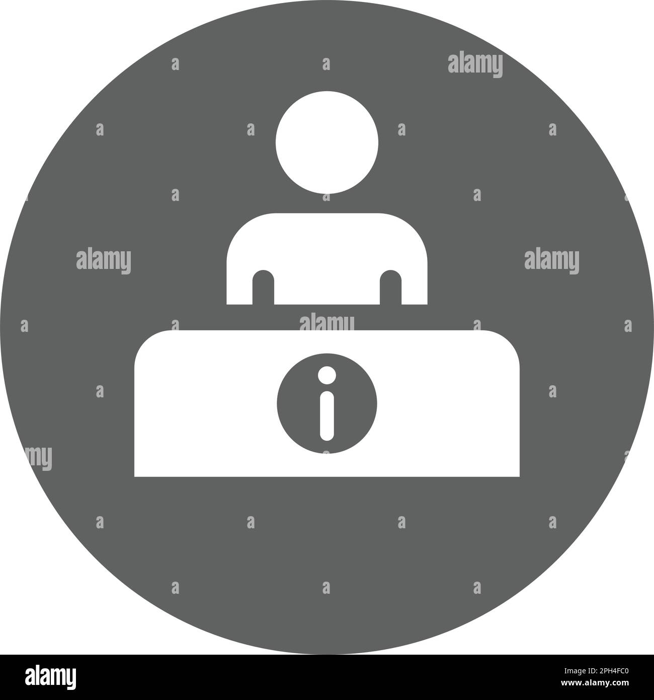 Icona di Information Desk. L'uso di EPS vettoriali di stile piatto in infografiche, web design, presentazioni e su materiali stampati. Illustrazione Vettoriale
