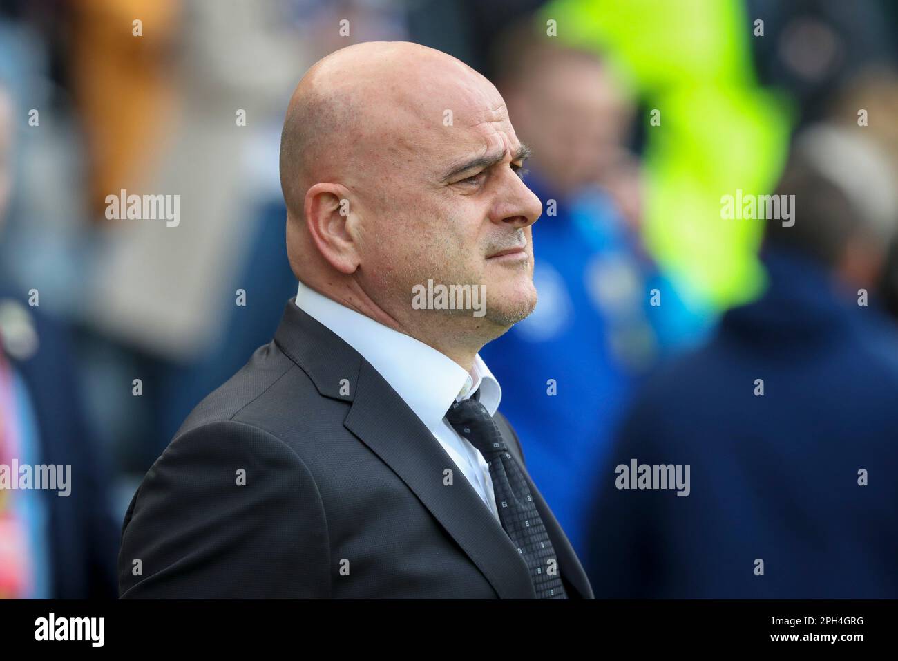 Temuri Ketsbaia, allenatore della squadra internazionale di calcio cipriota, fotografato ad Hampden davanti al qualificatore europeo contro la Scozia. Foto Stock