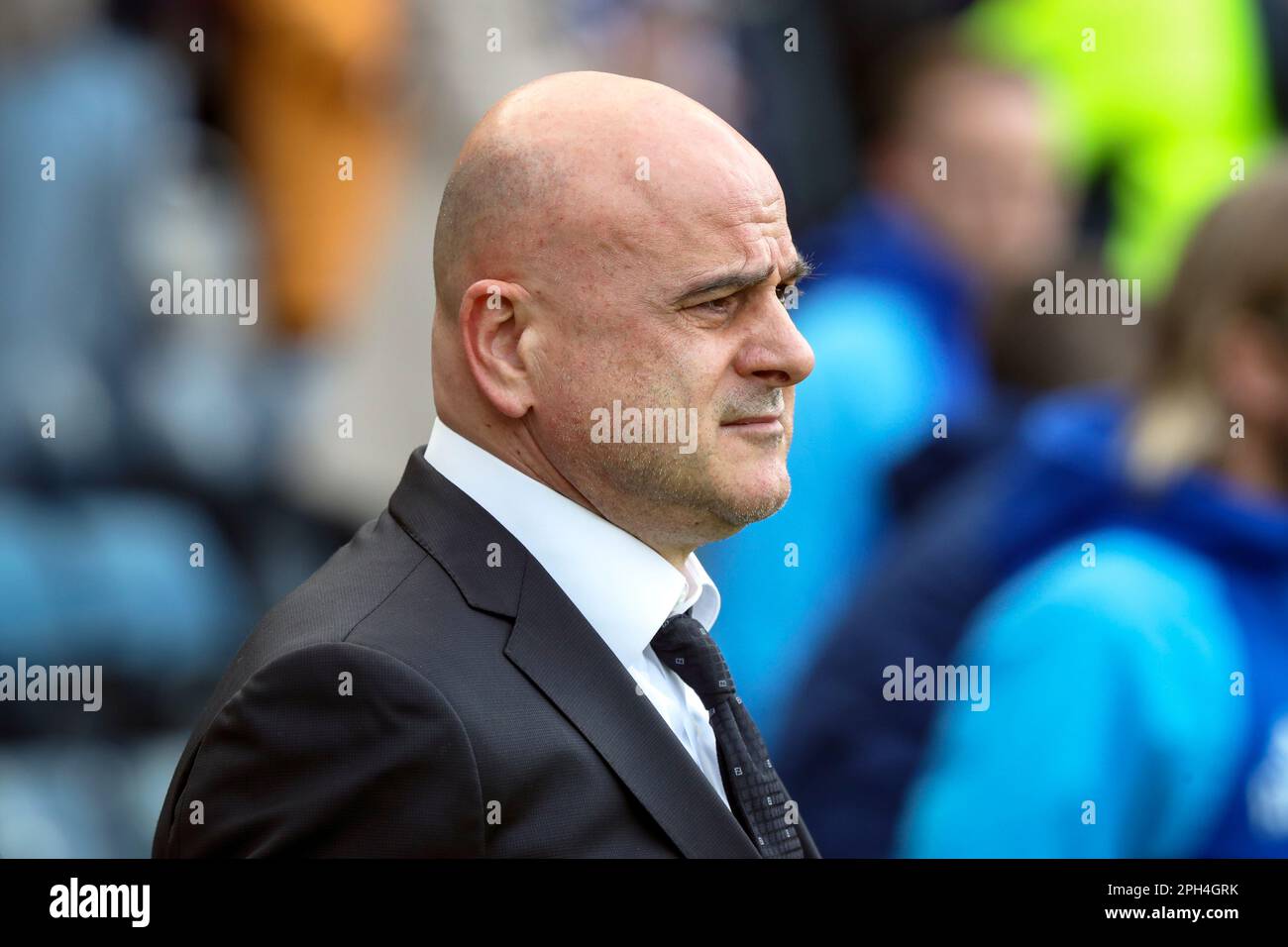 Temuri Ketsbaia, allenatore della squadra internazionale di calcio cipriota, fotografato ad Hampden davanti al qualificatore europeo contro la Scozia. Foto Stock